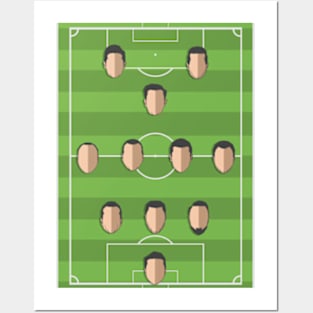 Football Formation 3-4-1-2 Posters and Art